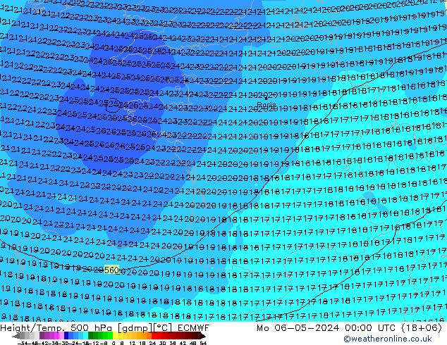 Z500/Rain (+SLP)/Z850 ECMWF  06.05.2024 00 UTC