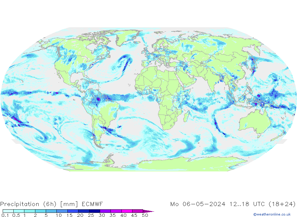 Nied. akkumuliert (6Std) ECMWF Mo 06.05.2024 18 UTC