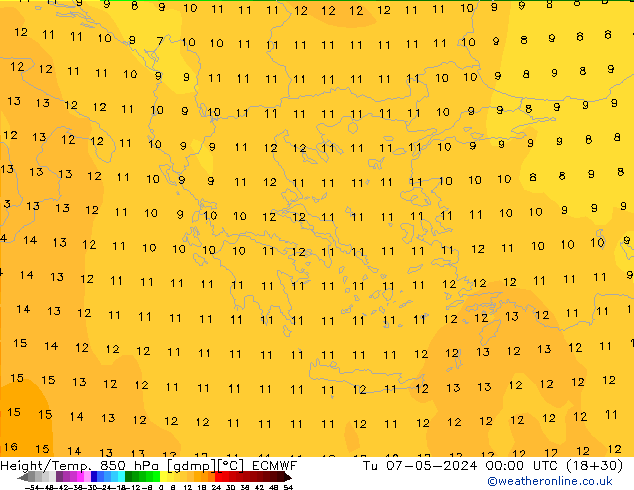 Z500/Rain (+SLP)/Z850 ECMWF  07.05.2024 00 UTC