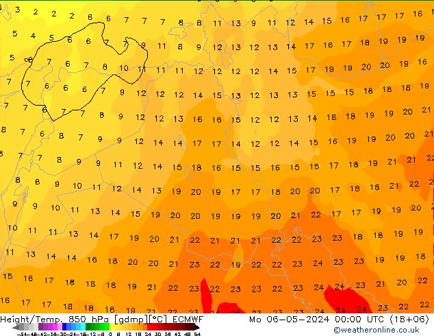 Z500/Rain (+SLP)/Z850 ECMWF lun 06.05.2024 00 UTC