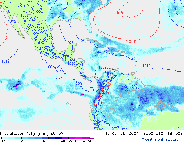 Z500/Rain (+SLP)/Z850 ECMWF Tu 07.05.2024 00 UTC