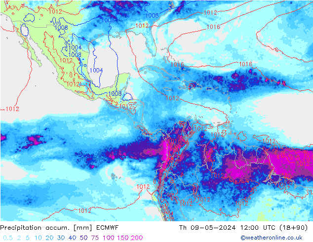 Precipitation accum. ECMWF  09.05.2024 12 UTC