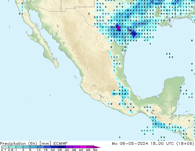 Z500/Rain (+SLP)/Z850 ECMWF lun 06.05.2024 00 UTC