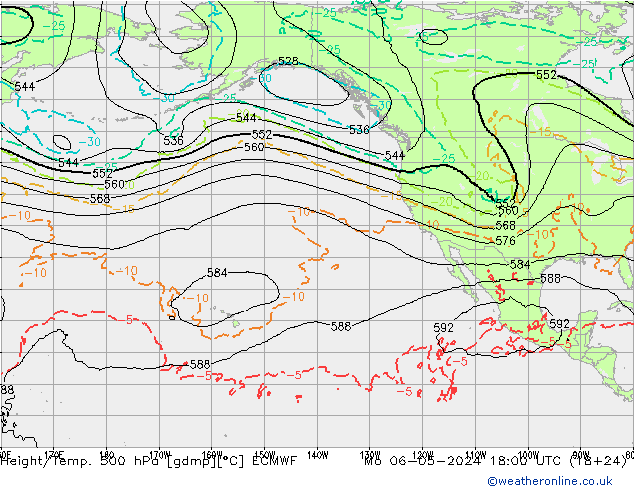 Height/Temp. 500 hPa ECMWF  06.05.2024 18 UTC