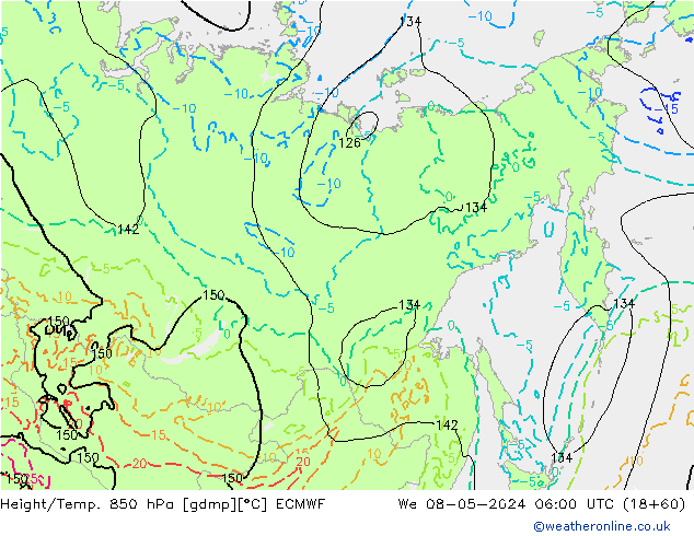 Z500/Rain (+SLP)/Z850 ECMWF  08.05.2024 06 UTC