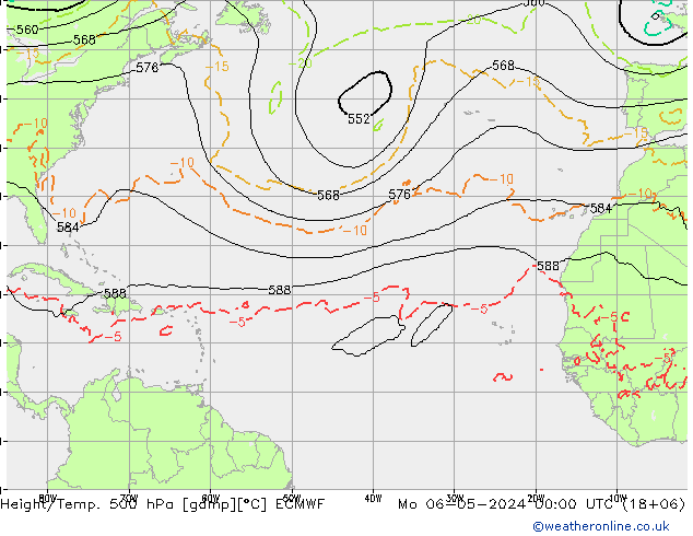 Z500/Rain (+SLP)/Z850 ECMWF Mo 06.05.2024 00 UTC