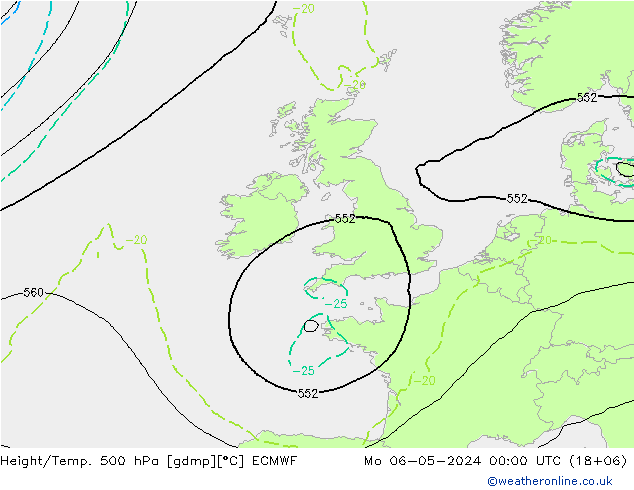 Z500/Rain (+SLP)/Z850 ECMWF  06.05.2024 00 UTC