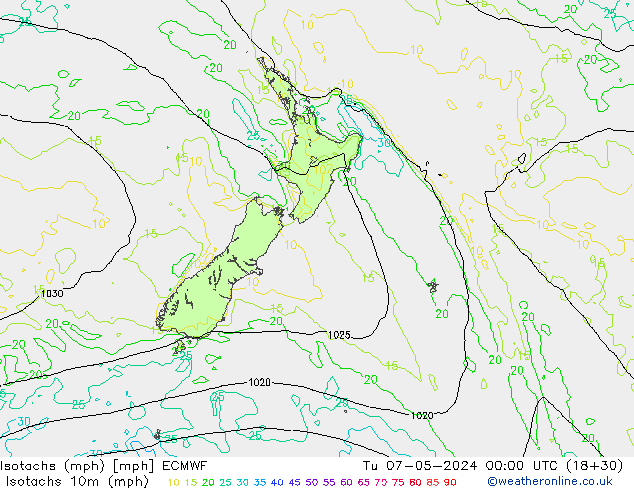 Isotachs (mph) ECMWF mar 07.05.2024 00 UTC