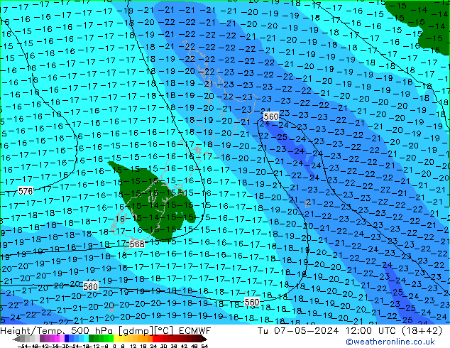 Z500/Rain (+SLP)/Z850 ECMWF mar 07.05.2024 12 UTC