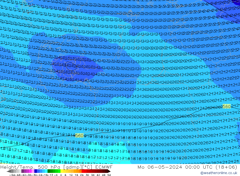 Z500/Regen(+SLP)/Z850 ECMWF ma 06.05.2024 00 UTC