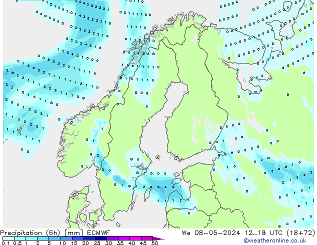 Z500/Rain (+SLP)/Z850 ECMWF We 08.05.2024 18 UTC