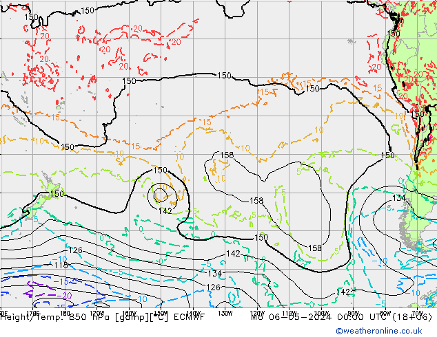 Z500/Rain (+SLP)/Z850 ECMWF Po 06.05.2024 00 UTC