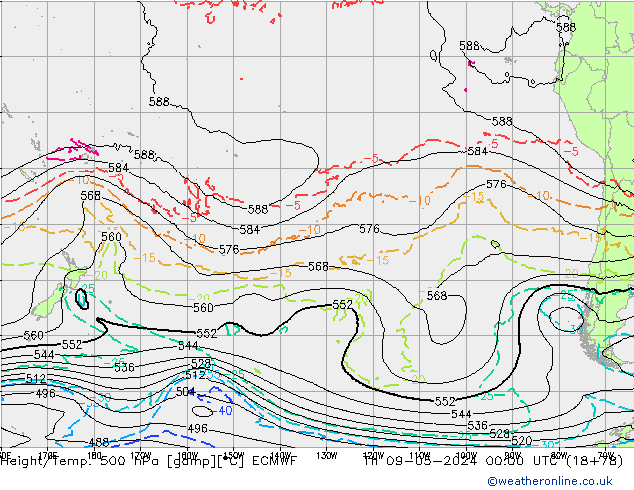 Z500/Rain (+SLP)/Z850 ECMWF Th 09.05.2024 00 UTC