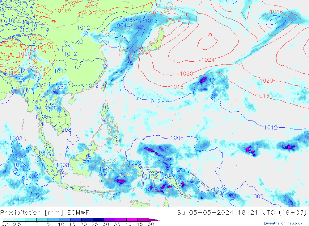 Précipitation ECMWF dim 05.05.2024 21 UTC