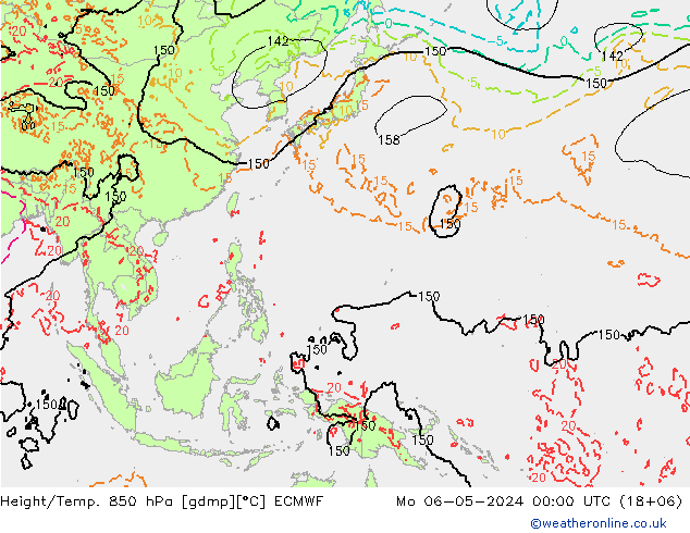 Z500/Rain (+SLP)/Z850 ECMWF lun 06.05.2024 00 UTC