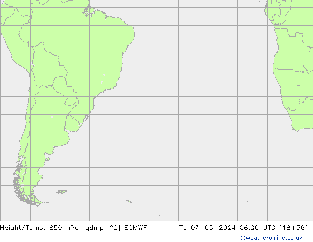 Z500/Rain (+SLP)/Z850 ECMWF wto. 07.05.2024 06 UTC