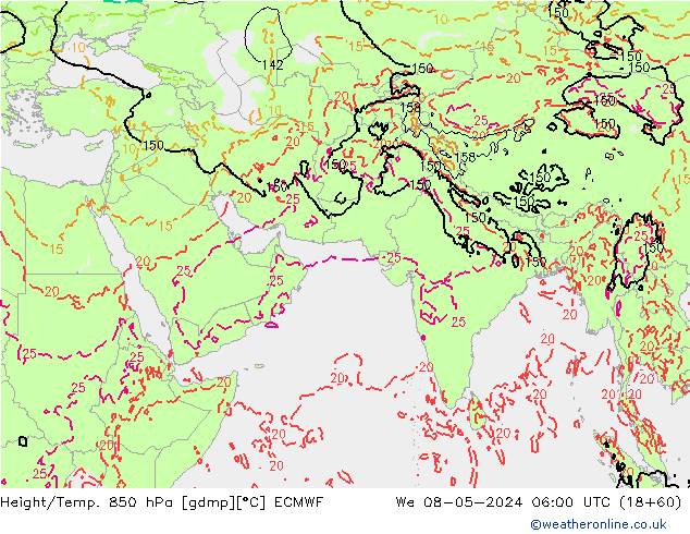 Z500/Rain (+SLP)/Z850 ECMWF śro. 08.05.2024 06 UTC