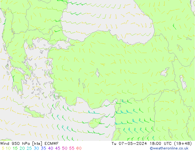 Vento 950 hPa ECMWF mar 07.05.2024 18 UTC