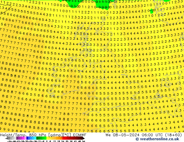 Z500/Rain (+SLP)/Z850 ECMWF St 08.05.2024 06 UTC