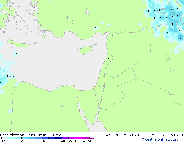 Z500/Yağmur (+YB)/Z850 ECMWF Çar 08.05.2024 18 UTC