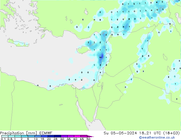 Precipitazione ECMWF dom 05.05.2024 21 UTC