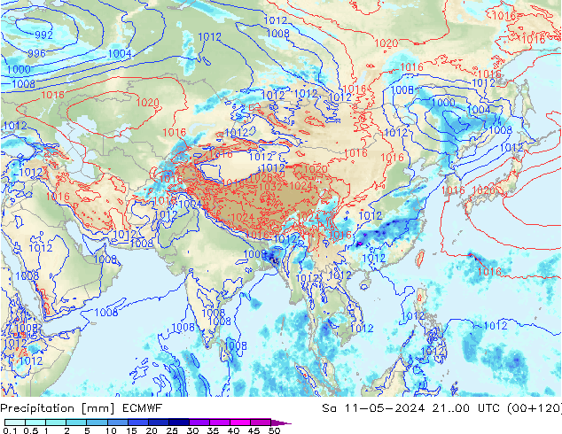 Precipitation ECMWF Sa 11.05.2024 00 UTC