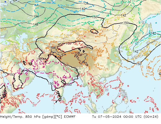 Z500/Rain (+SLP)/Z850 ECMWF  07.05.2024 00 UTC