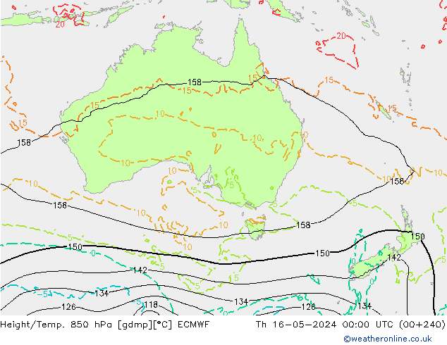 Height/Temp. 850 hPa ECMWF Th 16.05.2024 00 UTC