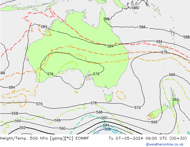 Z500/Rain (+SLP)/Z850 ECMWF Tu 07.05.2024 06 UTC