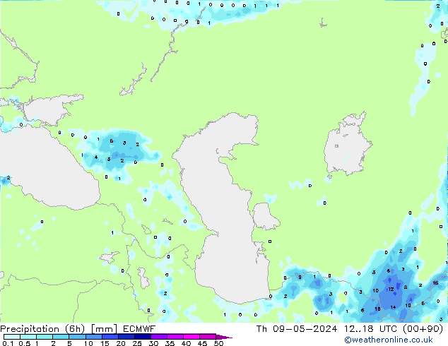 Z500/Rain (+SLP)/Z850 ECMWF czw. 09.05.2024 18 UTC