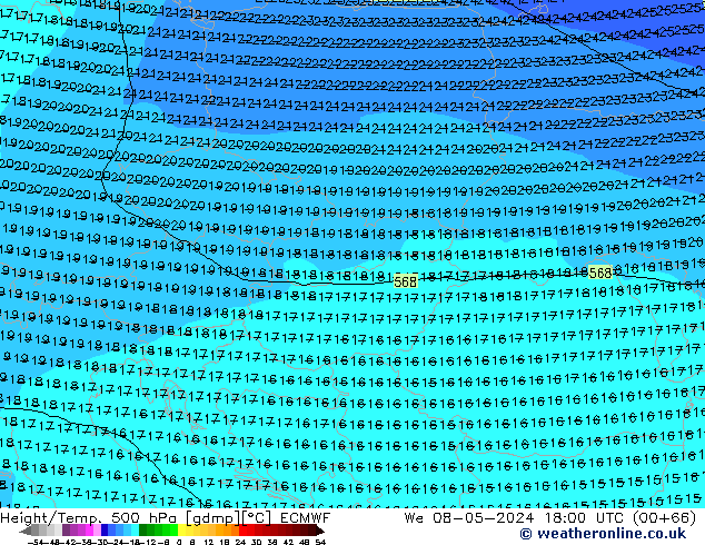 Z500/Rain (+SLP)/Z850 ECMWF  08.05.2024 18 UTC