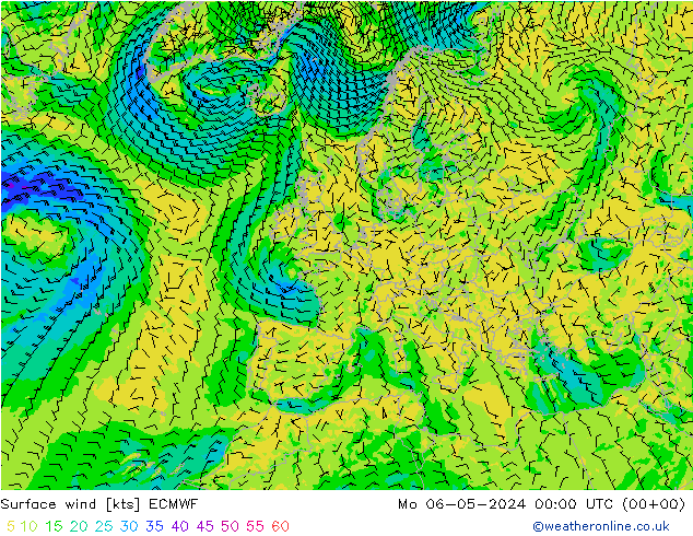 Vent 10 m ECMWF lun 06.05.2024 00 UTC