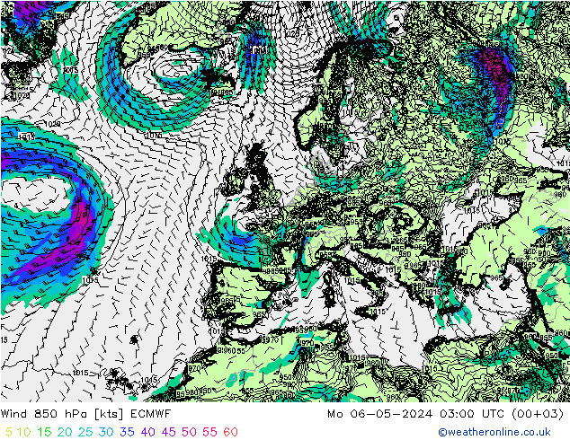 Wind 850 hPa ECMWF Mo 06.05.2024 03 UTC