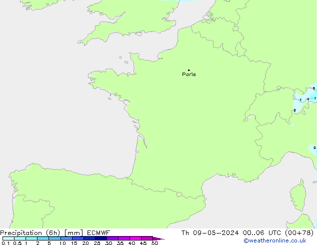 Z500/Rain (+SLP)/Z850 ECMWF jue 09.05.2024 06 UTC