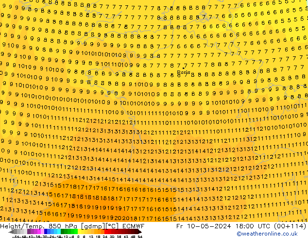 Z500/Yağmur (+YB)/Z850 ECMWF Cu 10.05.2024 18 UTC