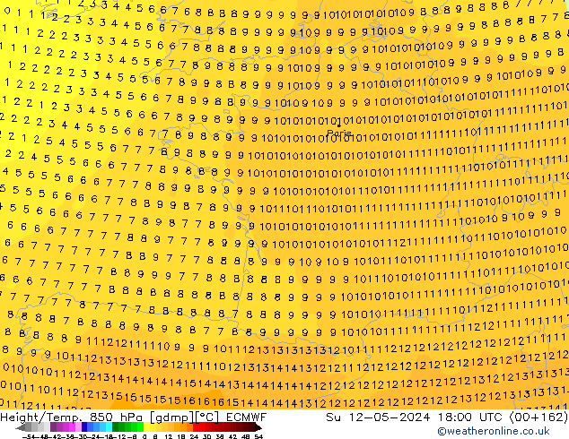 Z500/Rain (+SLP)/Z850 ECMWF Su 12.05.2024 18 UTC