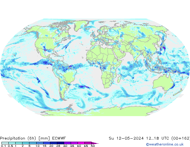 Prec 6h/Wind 10m/950 ECMWF dim 12.05.2024 18 UTC