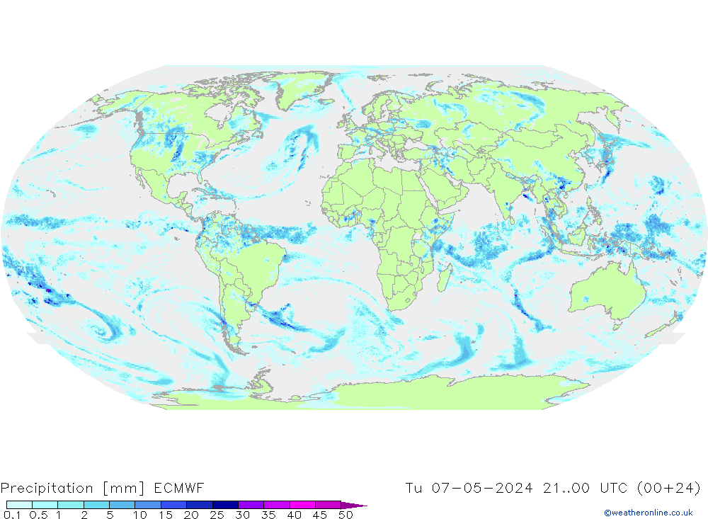 precipitação ECMWF Ter 07.05.2024 00 UTC