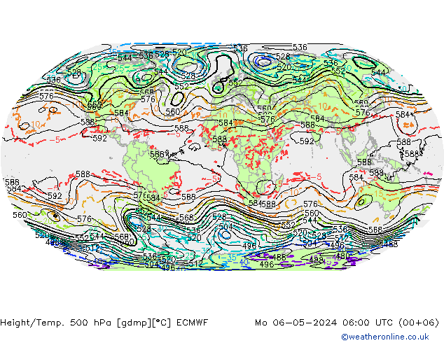 Z500/Yağmur (+YB)/Z850 ECMWF Pzt 06.05.2024 06 UTC