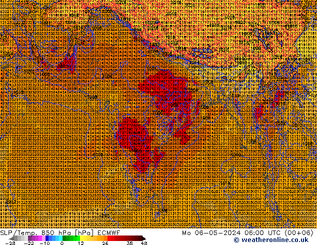 SLP/Temp. 850 hPa ECMWF  06.05.2024 06 UTC