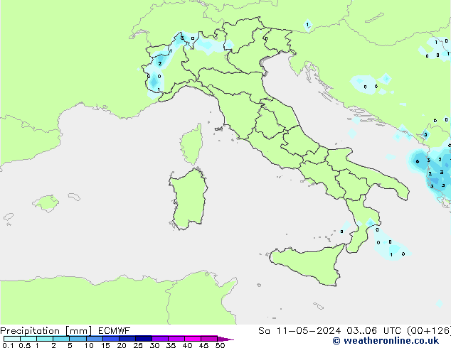 Niederschlag ECMWF Sa 11.05.2024 06 UTC