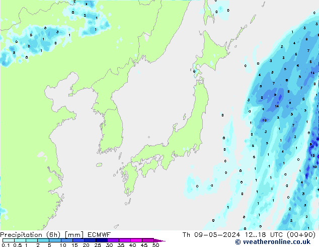 Z500/Rain (+SLP)/Z850 ECMWF Do 09.05.2024 18 UTC
