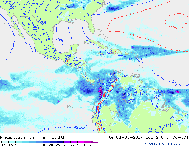 Z500/Rain (+SLP)/Z850 ECMWF mié 08.05.2024 12 UTC