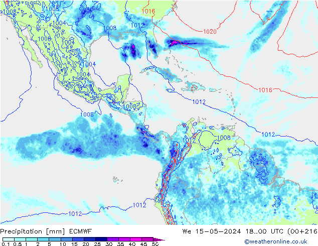 Precipitation ECMWF We 15.05.2024 00 UTC