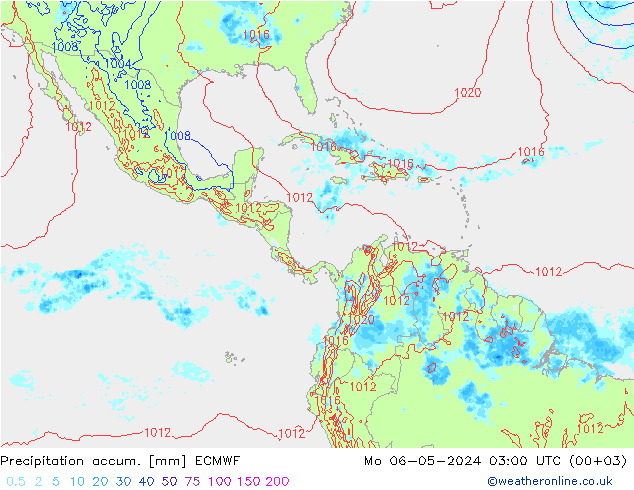 Totale neerslag ECMWF ma 06.05.2024 03 UTC