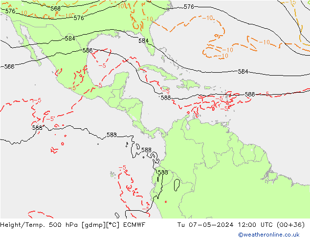 Z500/Rain (+SLP)/Z850 ECMWF Tu 07.05.2024 12 UTC