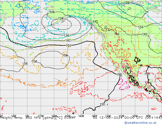Z500/Rain (+SLP)/Z850 ECMWF dom 12.05.2024 00 UTC