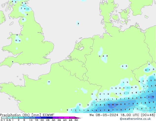 Z500/Rain (+SLP)/Z850 ECMWF Mi 08.05.2024 00 UTC