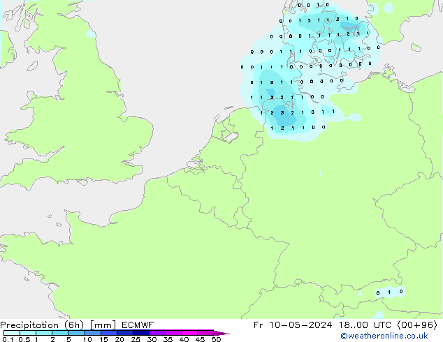 Z500/Yağmur (+YB)/Z850 ECMWF Cu 10.05.2024 00 UTC