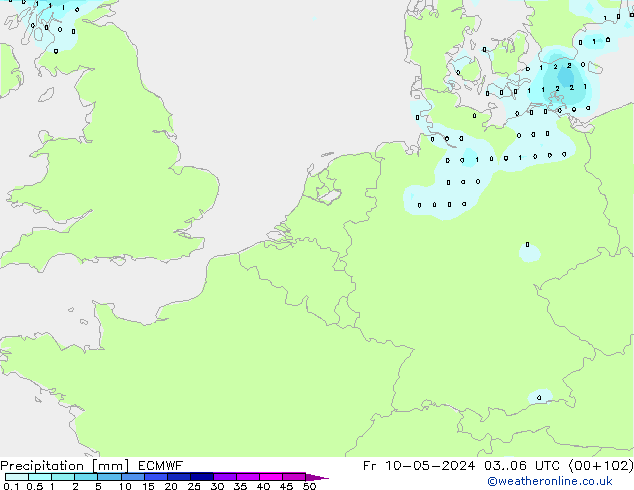 Precipitation ECMWF Fr 10.05.2024 06 UTC